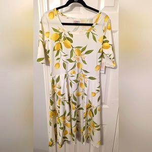 LuLaRoe lemon Nicole dress, L